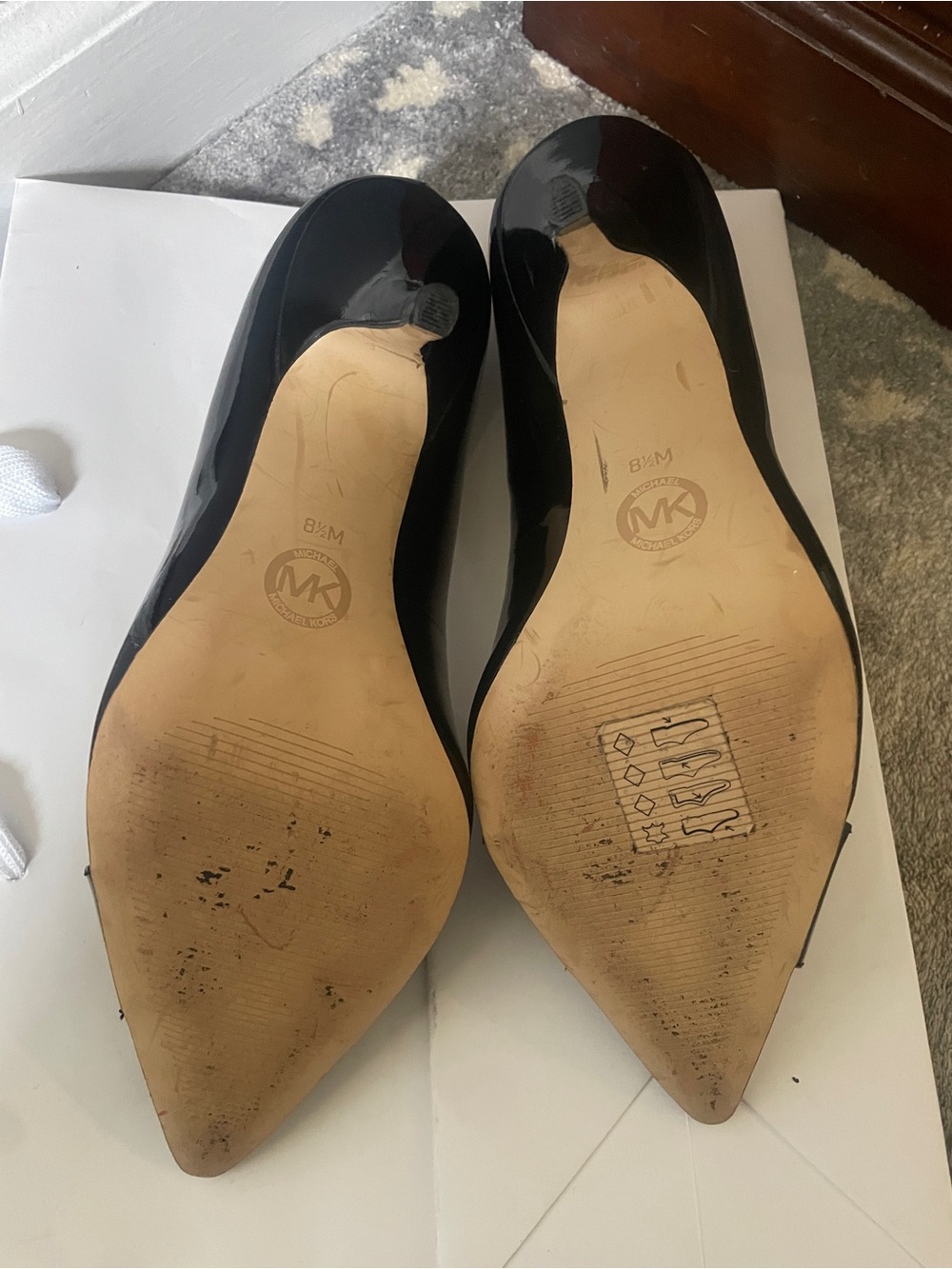 Michael Kors Black Patent Pointed-Toe Pumps with Signature Buckle - Picture 4 of 4